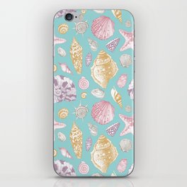 Pretty Pastel Seashell Beach Pattern iPhone Skin