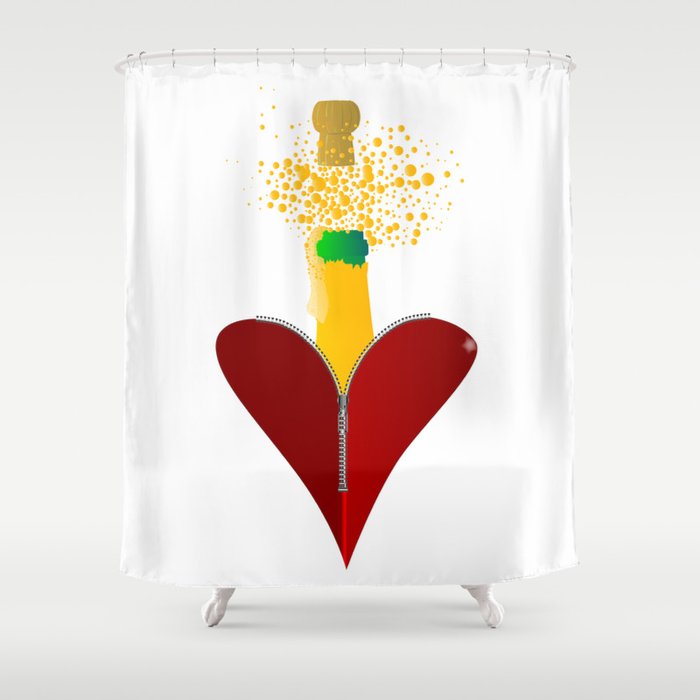 Love Champagne Shower Curtain
