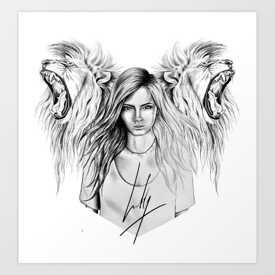 Lion Lady Art Print