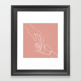 Women's Hands I Line Art (Pink) Framed Art Print