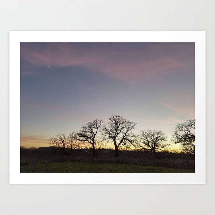 Autumn Sunset Silhouette Pheasant Branch Conservancy Art Print By Rvjdesigns