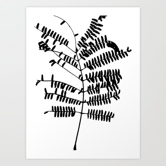 Leaf #Black Art Print