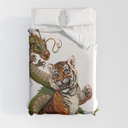 Tiger and Dragon Duvet Cover