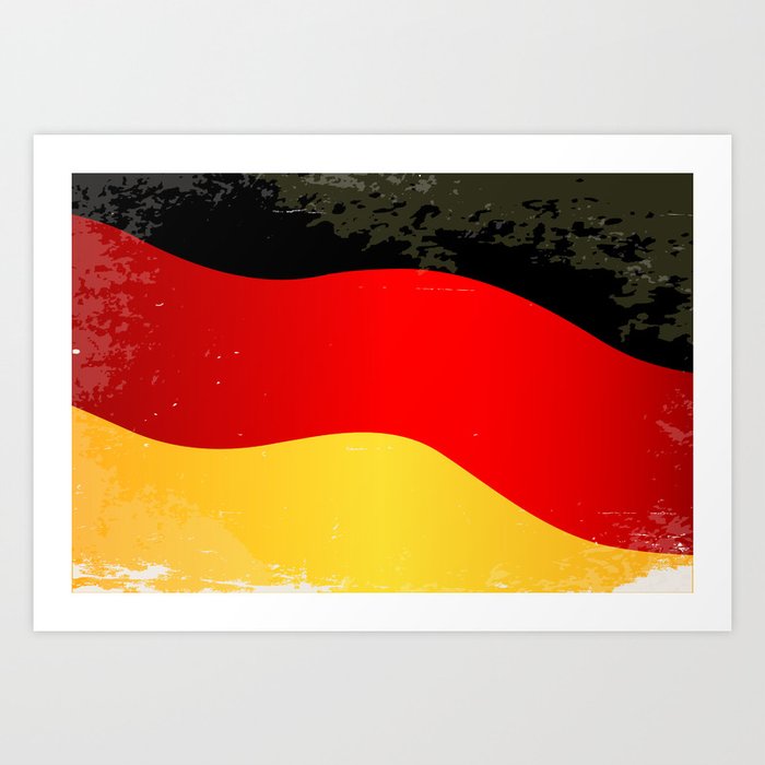 Germany Flag Grunge Art Print
