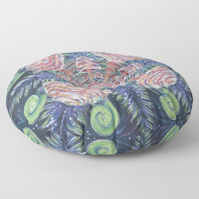 Mushroom Mandala Floor Pillow