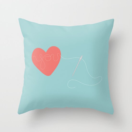 Stitched Heart Throw Pillow