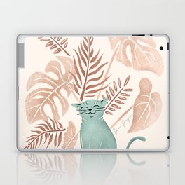 Tropical Happy Cat Laptop Skin
