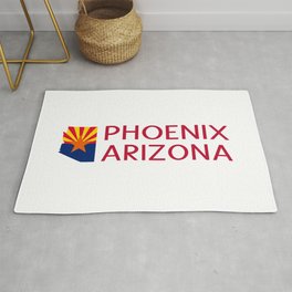 Arizona: Phoenix (State Shape & Flag) Area & Throw Rug