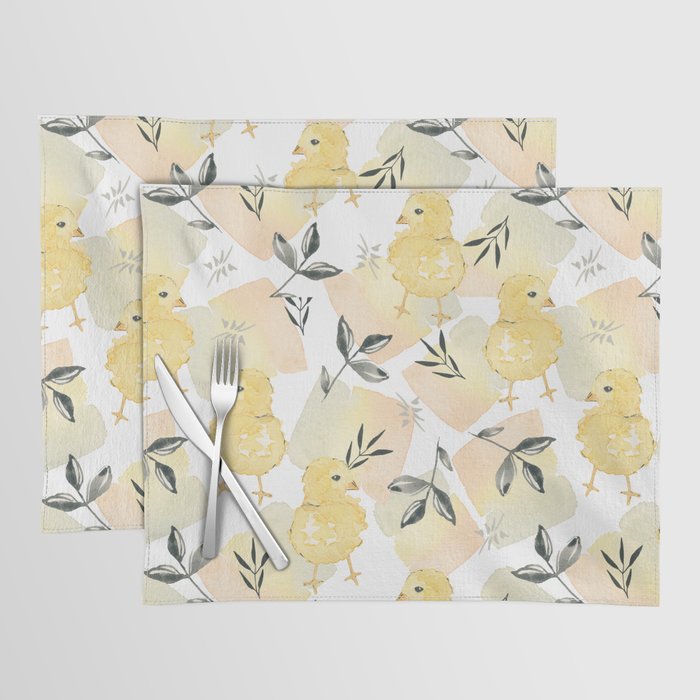 Spring Chicks Floral Placemat