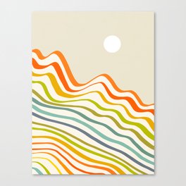 RETRO RAINBOW WAVES 1. EARTHY Canvas Print