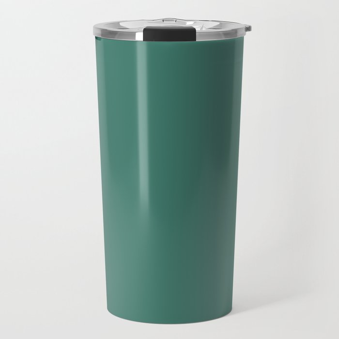 Dark Green Gray Solid Color Pantone Bottle Green 17-5722 TCX Shades of Blue-green Hues Travel Mug