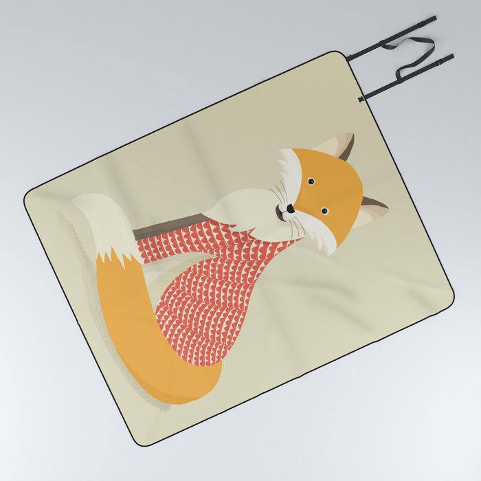 Whimsical Red Fox Picnic Blanket