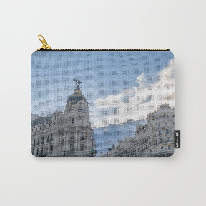 Spain Photography - Busy Traffic In Downtown Madrid Carry-All Pouch