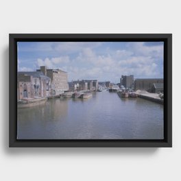 "Old Harbour", River Hull from professional format slide film 1988 Framed Canvas