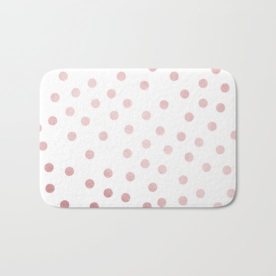 Simply Dots in Rose Gold Sunset Bath Mat