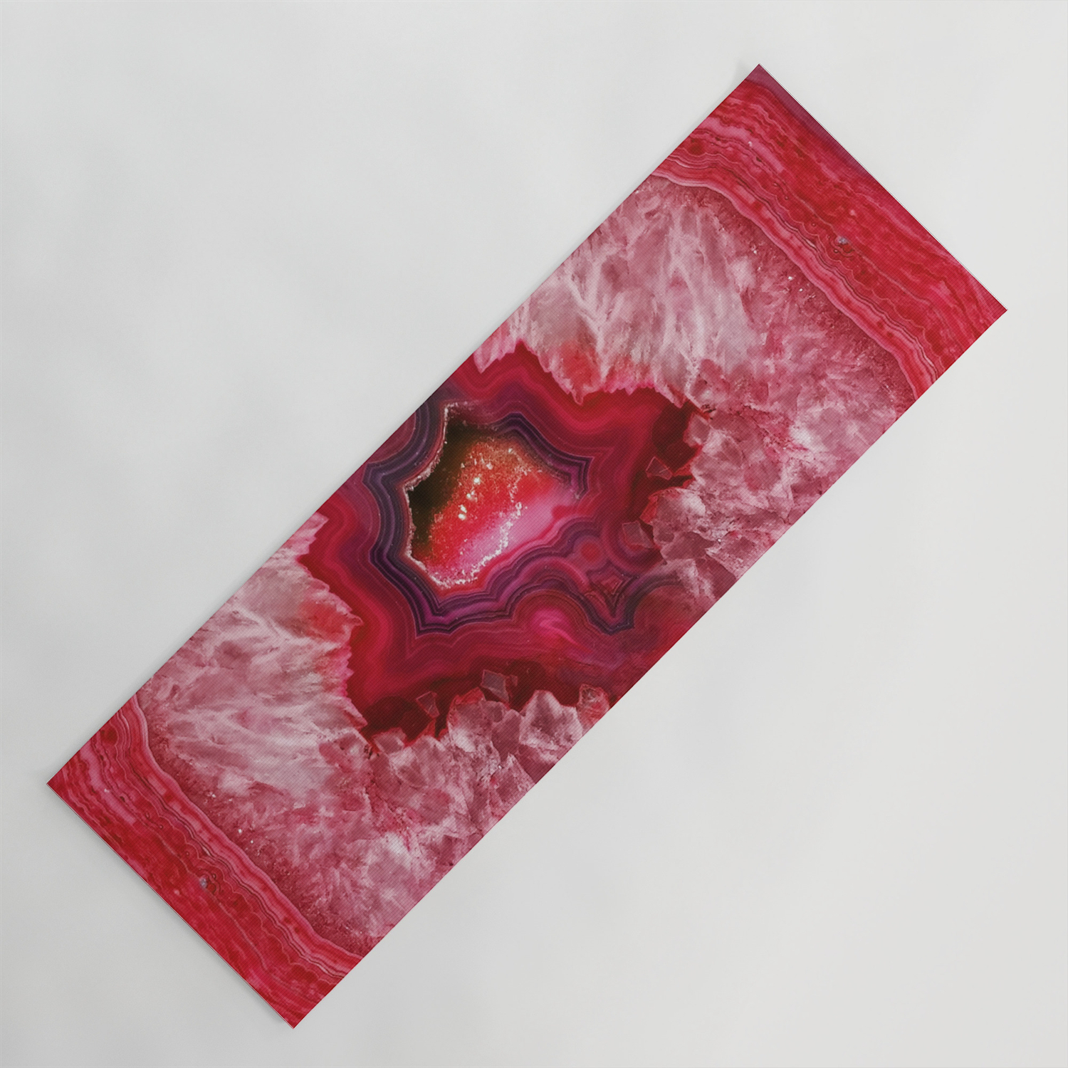 Red Geode Agate Slice Yoga Mat By Rubbleandstardust Society6