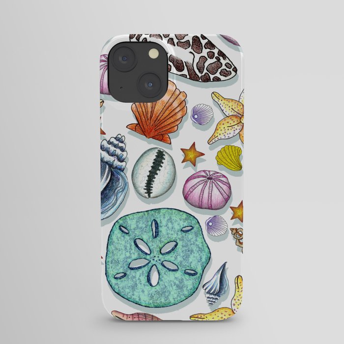 Illustrated Seashell Pattern iPhone Case