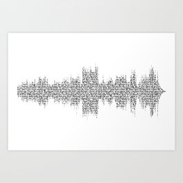 Tori Amos - Silent All These Years Lyrics Soundwave (light backgrounds) Art Print