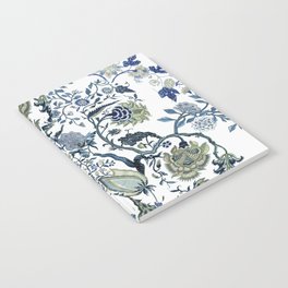 Blue vintage chinoiserie flora Notebook