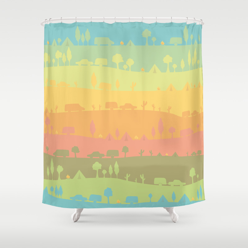 Camping Shower Curtain By Gisebla Society6