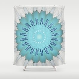 Turquoise Starburst Abstract Shower Curtain