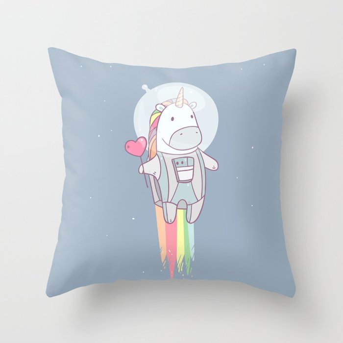 Space Unicorn! Throw Pillow