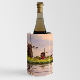 Windmills In The Netherlands Wine Chiller