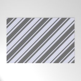 [ Thumbnail: Dim Grey and Lavender Colored Lines Pattern Welcome Mat ]