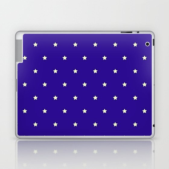 White And Dark Blue Magic Stars Collection Laptop & iPad Skin