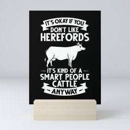 Hereford Cow Cattle Bull Beef Farm Mini Art Print