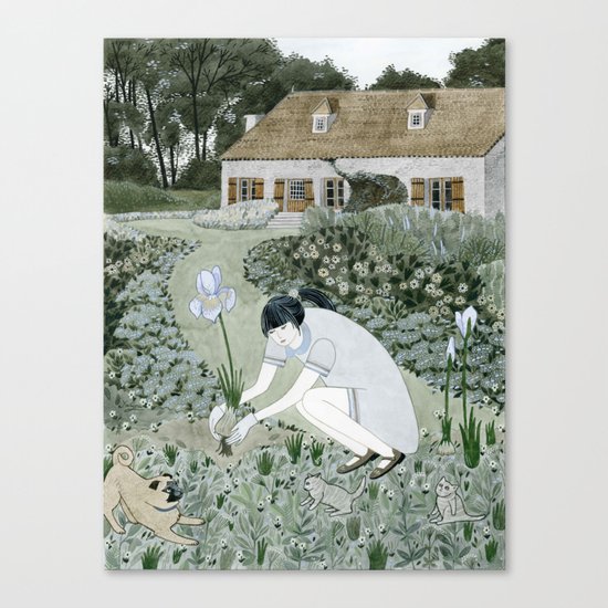 Planting Irises Canvas Print