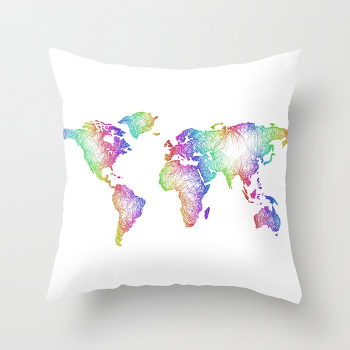 World map Throw Pillow