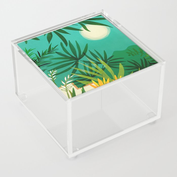 Exotic Garden Nightscape Tropics Acrylic Box