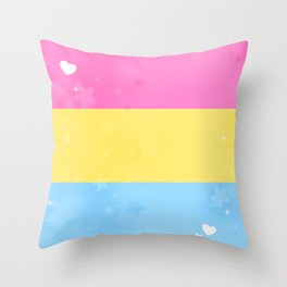 pansexual pride flag with sparkles Throw Pillow