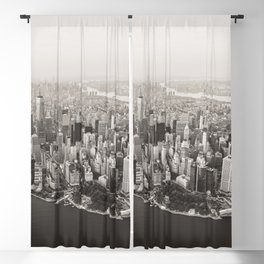 Manhattan New York Black & White Blackout Curtain