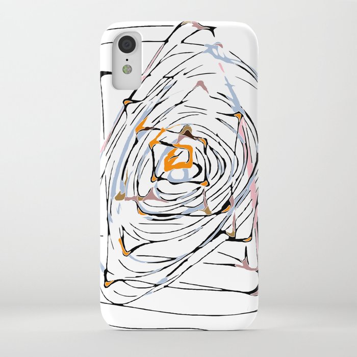 Drawing Square Triangle And Circle Pattern Abstract In Orange Blue And Pink Iphone Case By Timla Society6