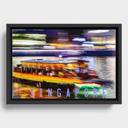 Singapore, Boat Quay Framed Canvas