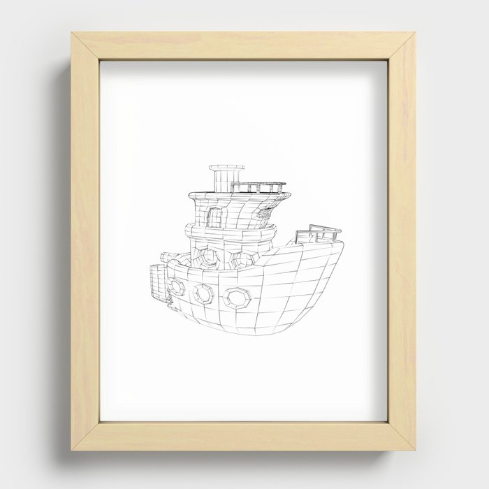 Stylized Boat Recessed Framed Print