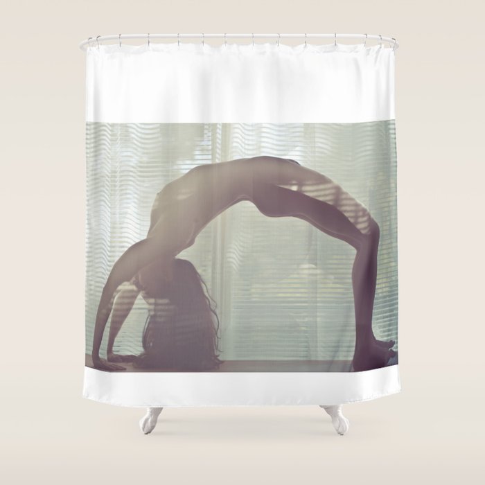 Yoga Bending Light Shower Curtain By Allartis Society6 Yoga Bending Light Shower Curtain