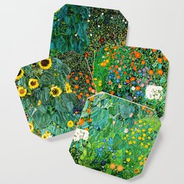 Gustav Klimt - Farm Garden with Sunflowers Coaster