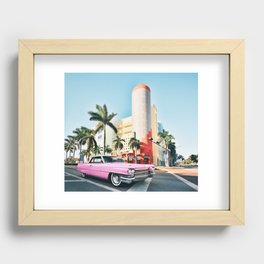 Pink Cadillac , Miami Beach Florida Recessed Framed Print