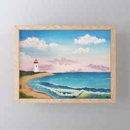 Beach Lighthouse Framed Mini Art Print