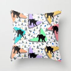 Retro Kitty Throw Pillow