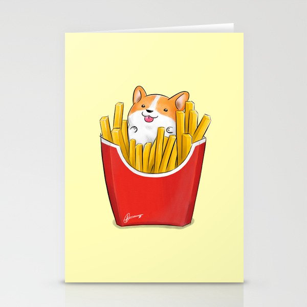 French Corgi Fries Stationery Cards