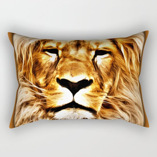 Lion Portrait Rectangular Pillow