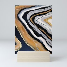 Navy Geode Resin Art Mini Art Print