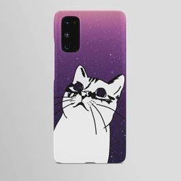 PEARL IN SPACE Galaxy Cat Purple Gold Android Case
