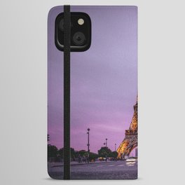 Eiffel Tower, Purple Sunset iPhone Wallet Case