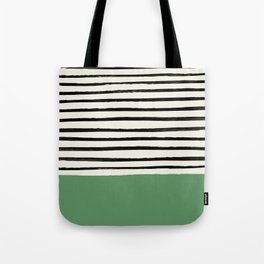 Moss Green x Stripes Tote Bag