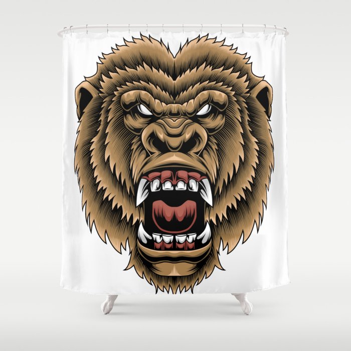 Gorilla Head Shower Curtain